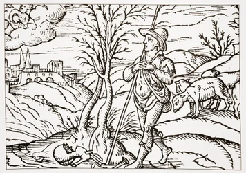 Januari, från Spensers The Shepherds Calendar, 1579