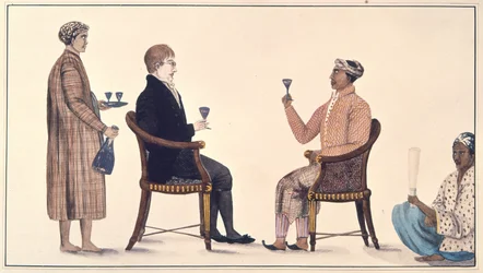 Javanese Grandee och en holländare, från ett 