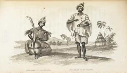 Jellemen av Solimana. The Musicians of West Africa, av Alexander Gordon Laing, publ. 1825 (medlemmar)