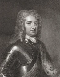 John Churchill (1650-1722) 1:e hertig av Marlborough från Gallery of Portraits, publicerad 1833