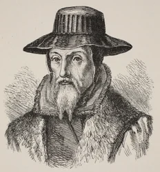John Foxe, illustration från The Church of England: A History for the People av H.D.M. Spence-Jones, pub. ca 1910 (sepiafoto)