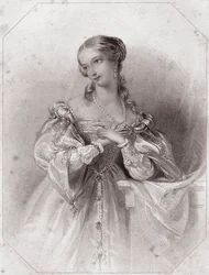 Juliette (Romeo och Julia - Romeo och Julia) i - "" Galerie des femmes de Shakespeare, samling av fyrtiofem seriösa porträtt av de första konstnärerna i London, berikade med kritiska och litterära notiser""" runt 1838 - från "" Gallery of kvinnorna o