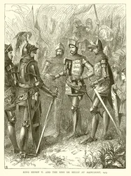 Kung Henry V och Sire de Helly i Agincourt, 1415