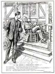 LLoyd George och Bonar Law diskuterar utsikterna till ett allmänt val i februari 1920