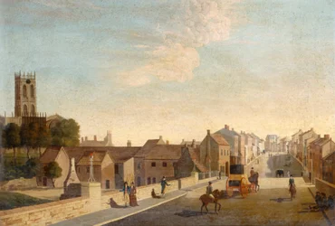 Landskap med kyrka, ca 1790 (olja på duk)