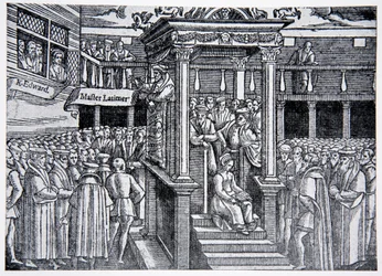 Latimer predikar före Edward VI, illustration från The History of the Nation