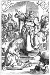 Le Roi Lear - (Kung Lear) - Illustration i "" verk komplett av William Shakespeare"" 1866 - Illustrationerna och den allmänna formen för denna utgåva är lånade från Cassells illustrerade Shakespeare, publicerad i London