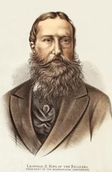 Leopold II, kung av belgare, illustration från The Pictorial Edition av David Livingstones liv och upptäckter av J. Ewing Richie, pub. av A. Fullarton & Co., 1876
