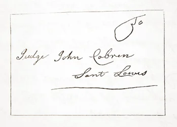 Brev från Daniel Boone till domaren John Cobren, original daterat den 5 oktober 1809 (se även 619584)