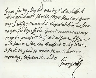 Brev från George II till hertigen av Newcastle, 1759, publicerat i 