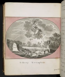Liberty triumferande, "The Adventures of Thomas Walter, som berättas av en vän:" Jorgen Jorgensens självbiografi, tillägnad William Jackson Hooker (färgstick)