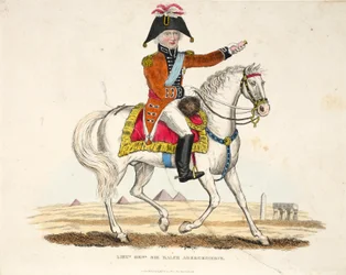 Generallöjtnant Sir Ralph Abercrombie, pub av Richard Evans, graverad av Romney, illustration från An Historical Account of the Battle of Waterloo av William Mudford, 1816