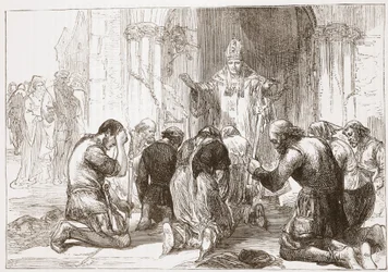 Lollards som avskyr sin tro, illustration från The History of Protestantism av James Aitken Wylie (1808-1890), pub. 1878