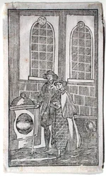 London Stone, Cannon Street, ca 1700 (träsnitt)