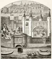 London och Tower of London på 1400-talet, ur ”The National and Domestic History of England” av William Hickman Smith Aubrey (1858-1916), utgiven i London, cirka 1890