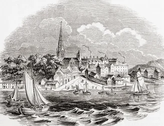 Londonderry, Nordirland, från Old England: Ett bildmuseum, pub. 1847