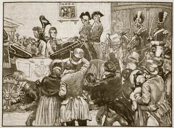 Lord Anglesey lämnar Irland, Kingstown, 1828, illustration från Cassell