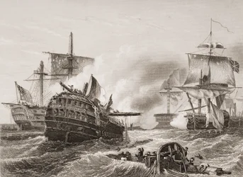 Lord Howes seger över fransmännen, illustration från 