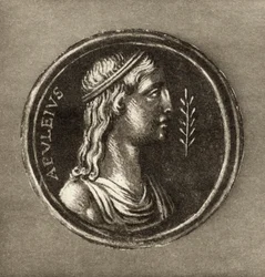 Lucius Apuleius (c.124-c.180 AD), från frontispicen till Historien om Amor och psyke av Lucius Apulieius, publicerad 1903