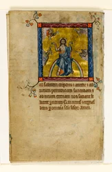 MS 1-2005, fol. 8v: Christ in Judgement, miniatyr från Macclesfield Psalter, Use of Sarum, East Anglia, c.1330