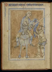 MS 370, St. Martin och tiggaren, från ett upplyst manuskript (penna & bläck och tempera på veläng)