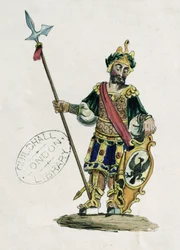 Magog, illustration av Guildhall-statyerna av de legendariska jättarna (se även 106547)