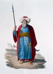 Mameluke officer, 1818 (färgad akvatint)
