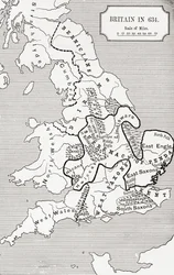 Karta över Britannien år 634, ur 