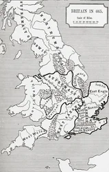 Karta över Storbritannien 665, från The Northumbrian Kingdom 588 till 685 i 