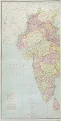 Karta över Indien, publicerad under ledning av överste H.R. Thuillier, R.E., Indiens landmätare, 1877