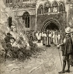 Martyrdom of John Hooper (c.1495-1555) i Gloucester