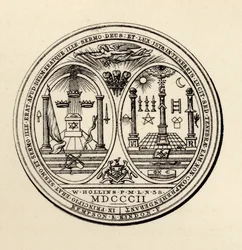 Frimurar sigill, 1802, ur "The History of Freemasonry, volym III", utgiven av Thomas C. Jack, London, 1883