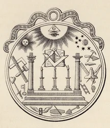Frimurar sigill, ur "The History of Freemasonry, volym III", utgiven av Thomas C. Jack, London, 1883