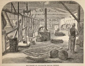 Matrum i Coldbath Fields Prison, illustration från The Criminal Prisons of London och scener från Prison Life av Henry Mayhew och John Binny, pub. 1862