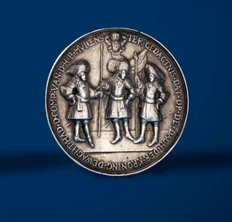 Medalj till minne av William och Marys kröningsfestligheter i Amsterdam, 1869 (silver) (baksidan av 419671)