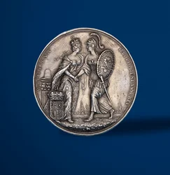 Medalj till minne av Vilhelm och Marias kröning, 1689 (baksidan av 419670)