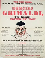 Memoirs of Grimaldi the clown, med illustrationer av George Cruikshank, 1888 litho)
