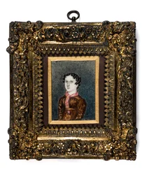 Miniatyr av Anne Lister från Shibden Hall (akvarell på papper)
