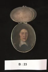Miniatyr av Henry Cromwell, Lord Lieutenant of Ireland, ca 1655-59 (akvarell)