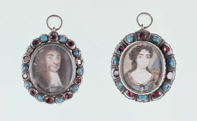 Miniatyrer av Karl II och Katarina av Braganza
