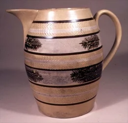 Mokkavarekande, sandsynligvis lavet i Staffordshire, ca. 1830 (stentøj) i Sverige