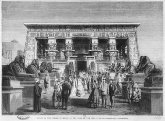 Modell av Temple of Edfu vid den universella utställningen på Champ-deMars i Paris, 16 november 1867