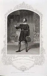 Herr Henry Betty som Faulconbridge, akt I, scen 1 från "King John", från en daguerreotypi av Paine of Islington, graverad av George Hollis (1792-1842) pub. av John Tallis & Co. (litho)