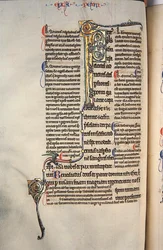 Ms.27, f.97v: Sida från en blankad kopia av Nya testamentet (vellum)