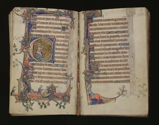 Ms 1-2005, ff.207v-208r: Jesaja ber, historisk initial från Macclesfield Psalter, Use of Sarum, East Anglia, ca 1330