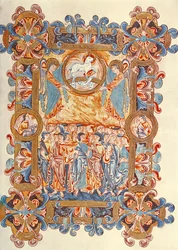 Ms 274 (Y-6) fol.158 The Multititude adoring the Lammet, från Missal of Robert of Jumieges, c.1016