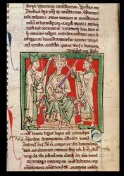 Ms 6712 (A.6.89) fol.133r King Stephen (c.1097-1154) miniatyr från Flores Historiarum, av Matthew Paris, 1250-52