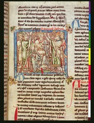 Ms 6712 (A.6.89) fol.53 King Arthur, miniatyr från Flores Historiarum, av Matthew Paris, ca 1250-52