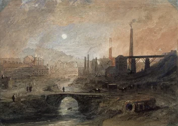 Nantyglo Ironworks, ca 1829 (akvarell på papper)