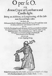 O per se O, or A New Cyer of Lanthorne and Candle-Light, titelsida från en bok, tryckt av John Busbie, 1612